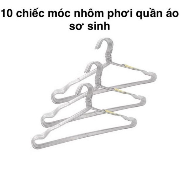 Set 10 chiếc móc nhôm phơi quần áo sơ sinh misu_kids