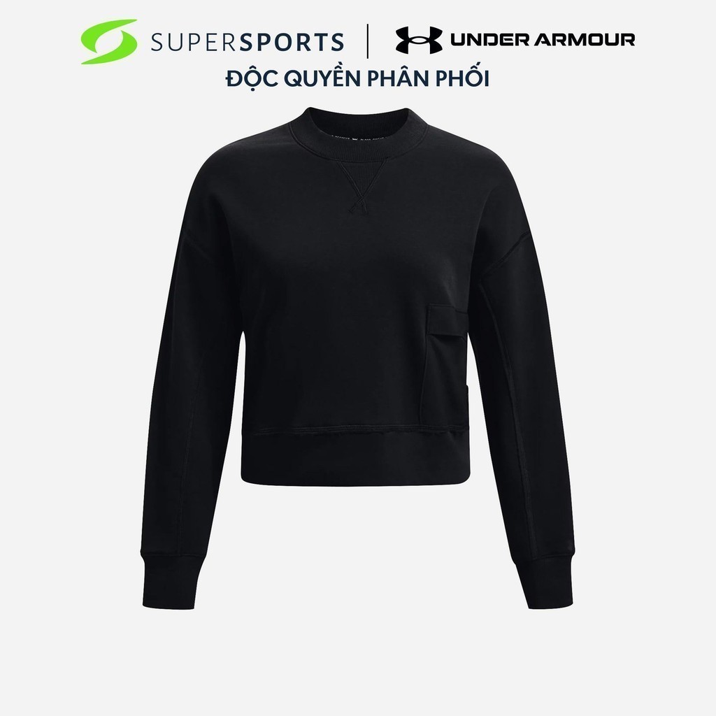 Áo Nỉ Nữ Under Armour Project Rock Fleece - Đen - 1365989-001