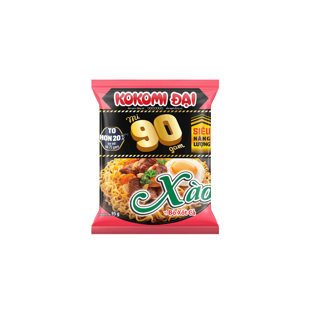 Thùng Mì Xào Kokomi Đại 90 Vị Bò Xốt Cà thùng 30gói x  95gr
