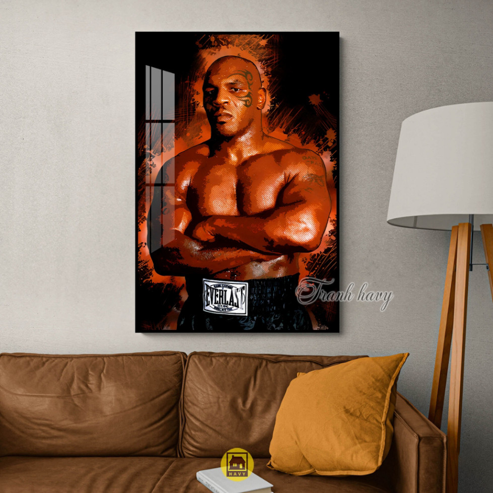 Tranh Treo Tường Tráng Gương Tranh Boxing Võ Sĩ Quyền Anh Mike Tyson