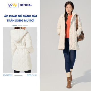 Áo Phao Nữ YODY Dáng Dài Lỡ, Phao VIP Trần Sóng Mũ Rời Siêu ấm, Siêu nhẹ TRA - PVN7032