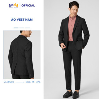 [SALE] Áo khoác vest nam YODY áo 1 lớp, đứng form, hạn chế nhăn nhàu, có túi trong tra - VEM7003
