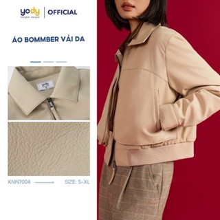 [SALE] Áo khoác bomber nữ YODY vải da giấy nhẹ, mềm mại, giữ ấm tốt TRA - KNN7004
