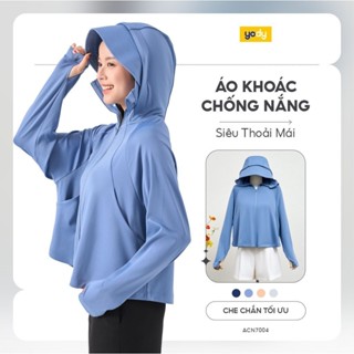 Áo chống nắng nữ YODY UPF50+ bảo vệ da, dáng suông thoải mái, vải thoáng mát, co giãn tốt, vải mềm nhẹ WEJA25S029