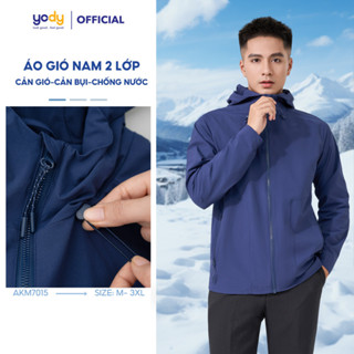 Áo khoác gió nam 2 lớp siêu co giãn năng động tự do trong từng chuyển động thương hiệu YODY AKM7015