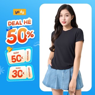 Áo thun t-shirt nữ YODY dáng suông thông thoáng, mềm mại, an toàn cho da WCTS25S168 (TSN7301)