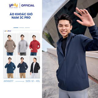 Áo khoác gió nam YODY 3C Pro cao cấp khoác nhẹ chống thấm nước, cản gió chống bụi AKM6017