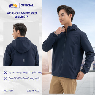 Áo khoác gió nam Yody 3C Pro cản gió cản bụi giữ ấm áo khoác thể thao năng động AKM6017