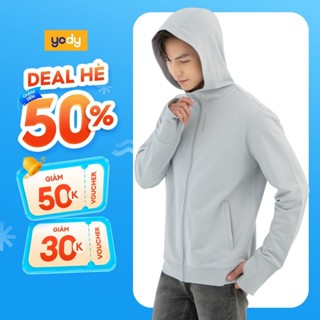 Áo chống nắng nam YODY áo khoác đi nắng có mũ chống tia UV vài dày dặn thoáng mát ACM6010 (MEJA25A037)