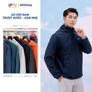 Áo khoác gió nam YODY thông minh trượt nước cản gió cản bụi có mũ thoải mái MCWC25A037-AKM5041