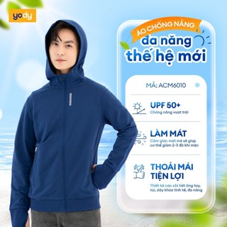 Áo khoác chống nắng nam YODY có mũ chất liệu cao cấp chống tia UV thoải mái ACM6010