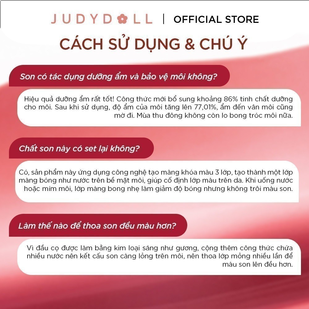 JUDYDOLL Son bóng "Ice-iron" Watery Lip Gloss Lâu trôi Không dính cốc Dưỡng ẩm 2,4g | BigBuy360 - bigbuy360.vn