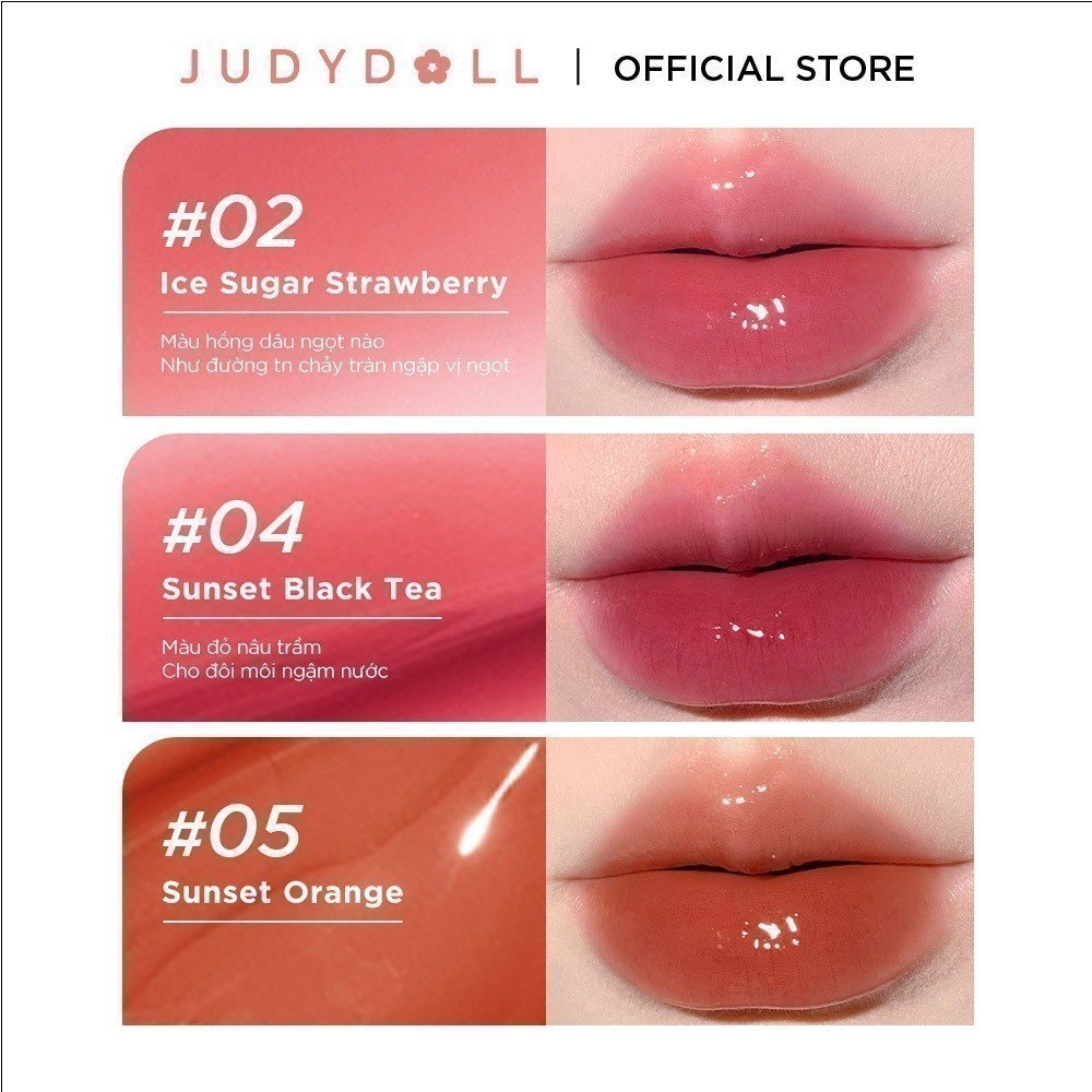 JUDYDOLL Son bóng "Ice-iron" Watery Lip Gloss Lâu trôi Không dính cốc Dưỡng ẩm 2,4g | BigBuy360 - bigbuy360.vn