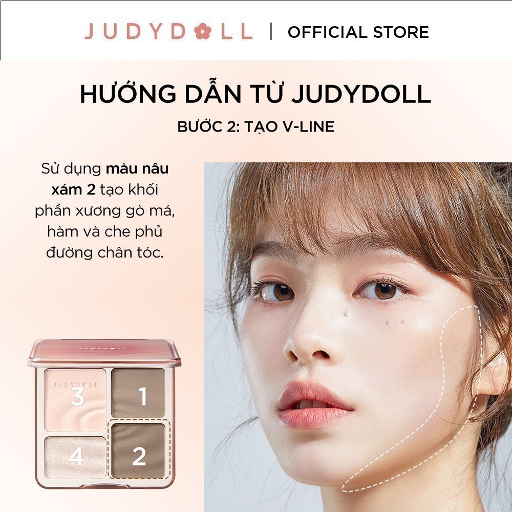 JUDYDOLL Phấn bắt sáng tạo khối 4 ô Highlight Contour Palette Tự nhiên Lâu trôi Chống nước 9g | BigBuy360 - bigbuy360.vn