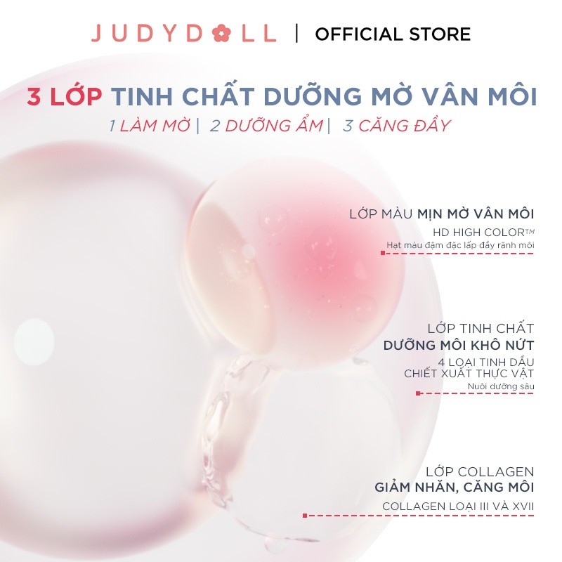 JUDYDOLL Son Bóng Dưỡng Ẩm Làm Mờ Vân Môi Watery Essence Lip Glaze | BigBuy360 - bigbuy360.vn