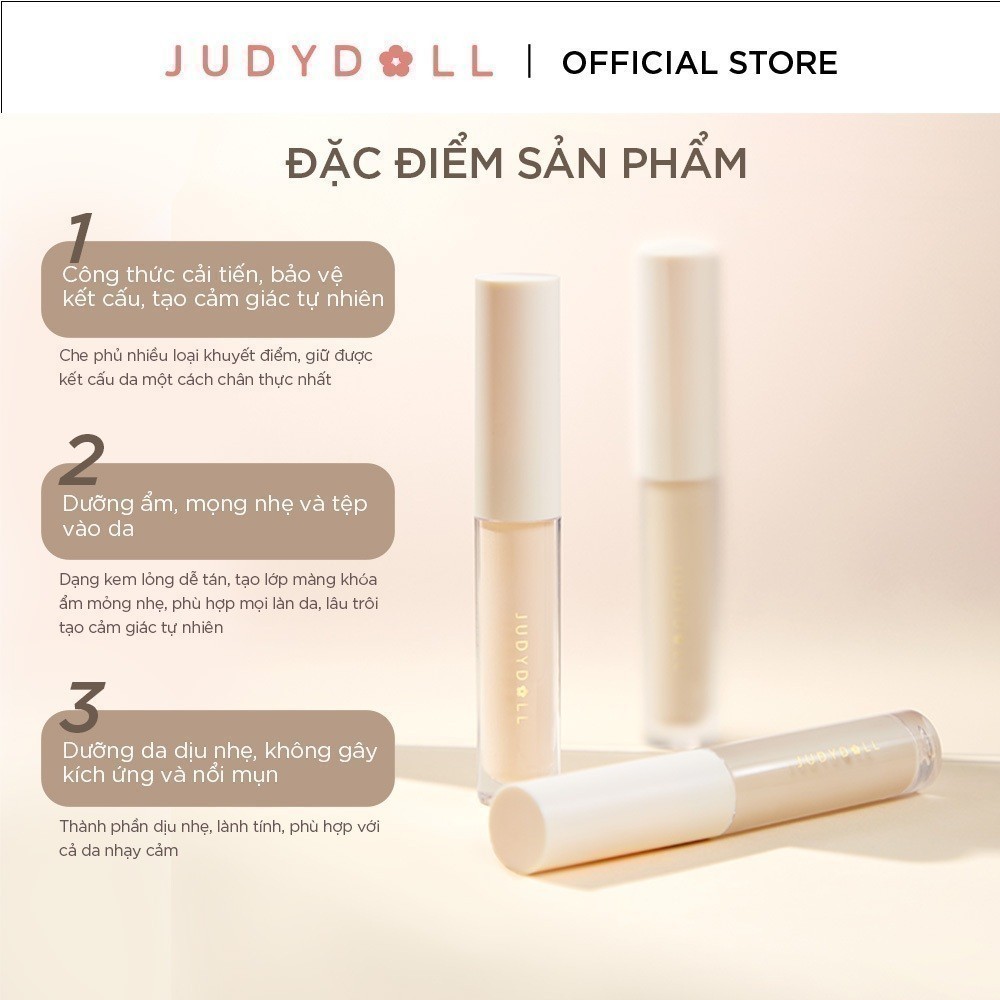 JUDYDOLL Kem che khuyết điểm Traceless Cloud-Touch Concealer Không cakey Tiệp da Lâu trôi 3.2g | BigBuy360 - bigbuy360.vn