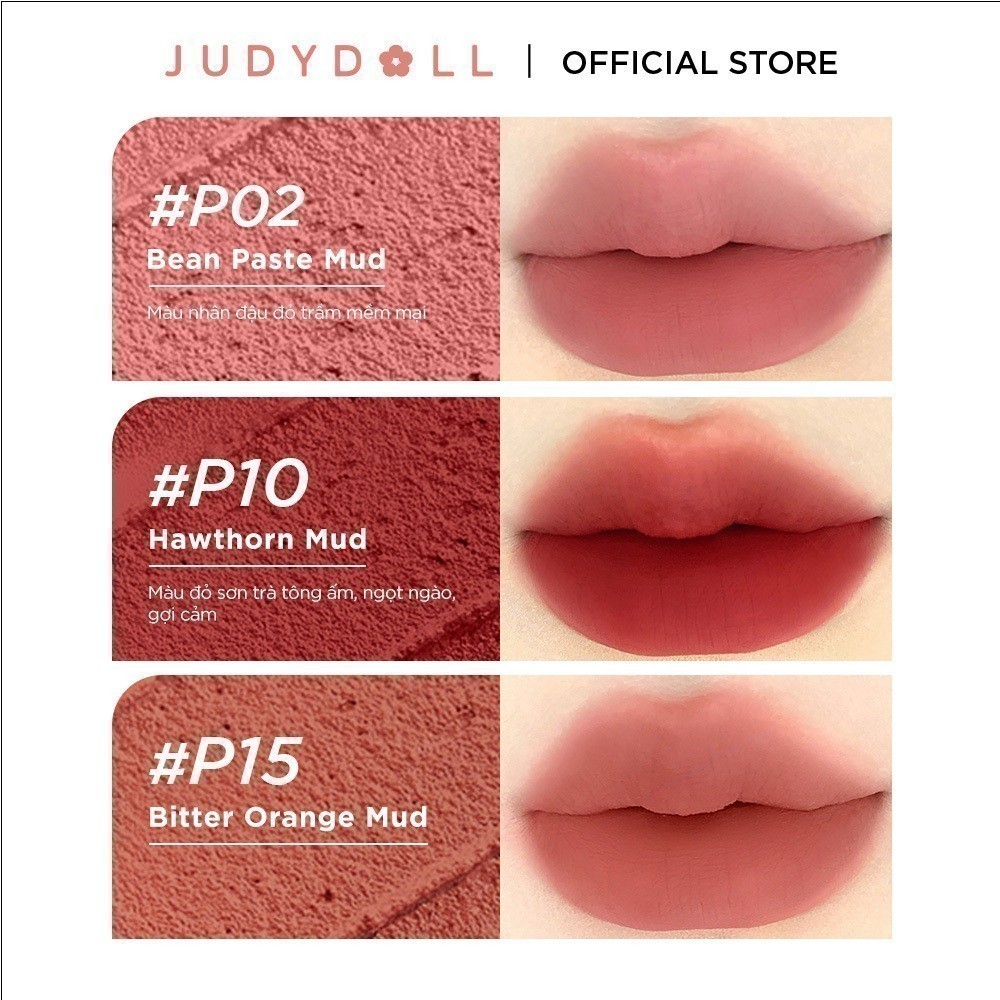 JUDYDOLL Son kem bùn Lip Mud Mịn lì Lâu trôi Che phủ vân môi Không dính cốc 3,3 g | BigBuy360 - bigbuy360.vn