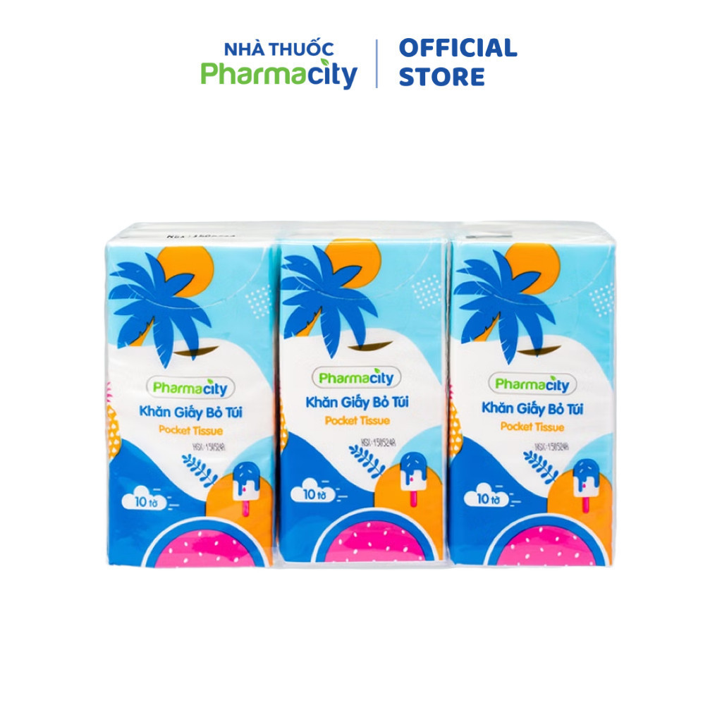 Khăn giấy bỏ túi Pharmacity Tropical Summer (Lốc 6 gói)