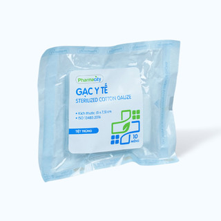 Gạc tiệt trùng 5 x 7.5cm Pharmacity (10 miếng/gói)