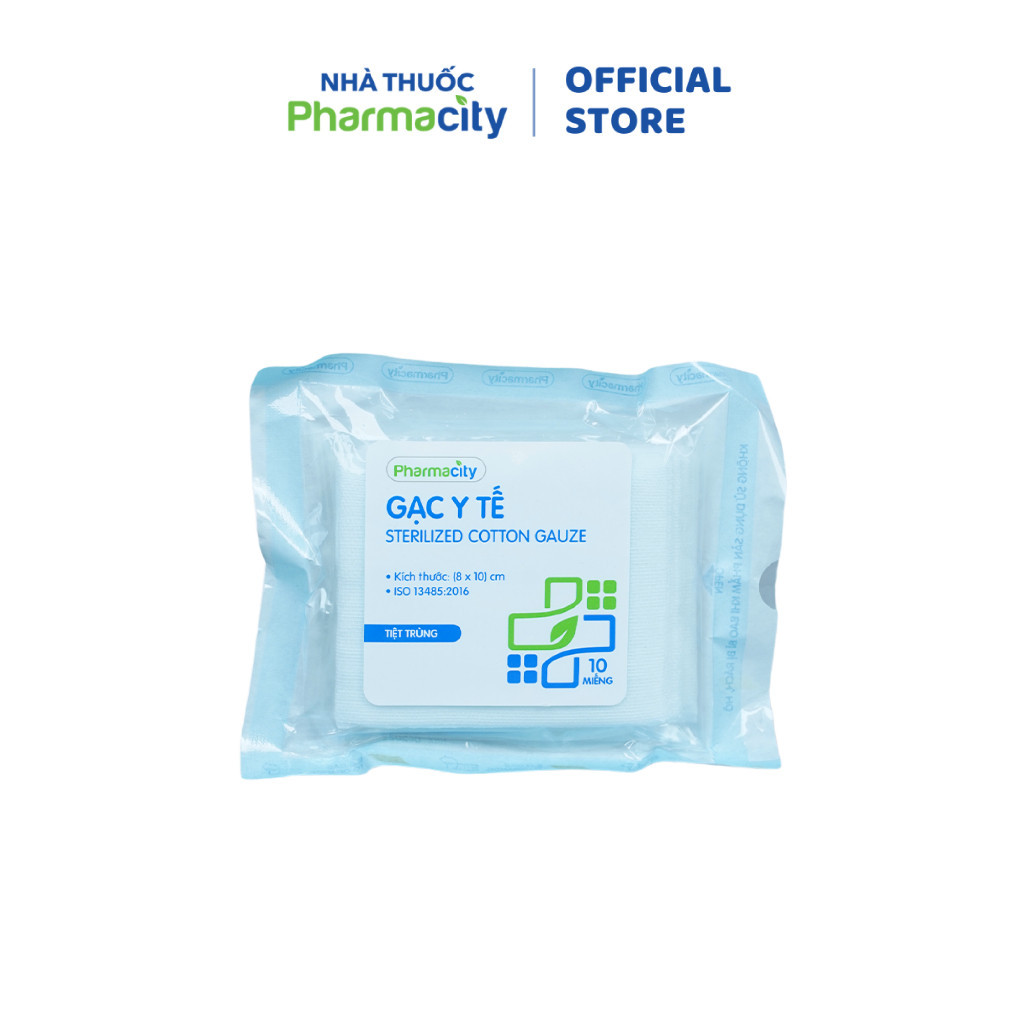 Gạc tiệt trùng Pharmacity 8x10cm (10 miếng/gói)
