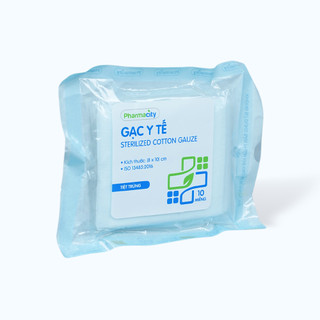 Gạc tiệt trùng Pharmacity 8x10cm (10 miếng/gói)
