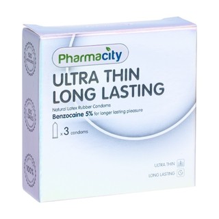 Bao cao su Pharmacity Ultra thin Long Lasting N (Hộp/3 cái)