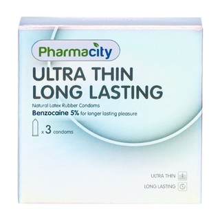 Bao cao su Pharmacity Ultra thin Long Lasting N (Hộp/3 cái)
