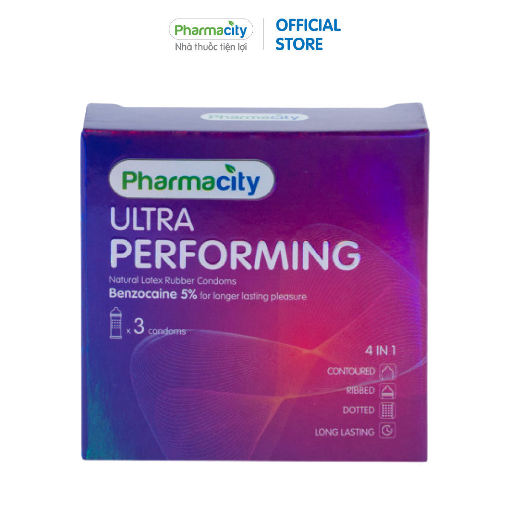 Bao cao su Pharmacity Ultra Performing (Hộp 3 cái)