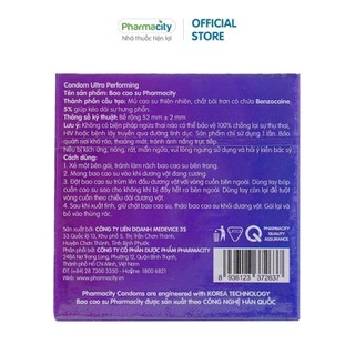Bao cao su Pharmacity Ultra Performing (Hộp 3 cái)