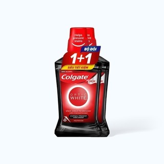 Bộ đôi nước súc miệng Colgate Optic White Charcoal (500ml x 2 chai)