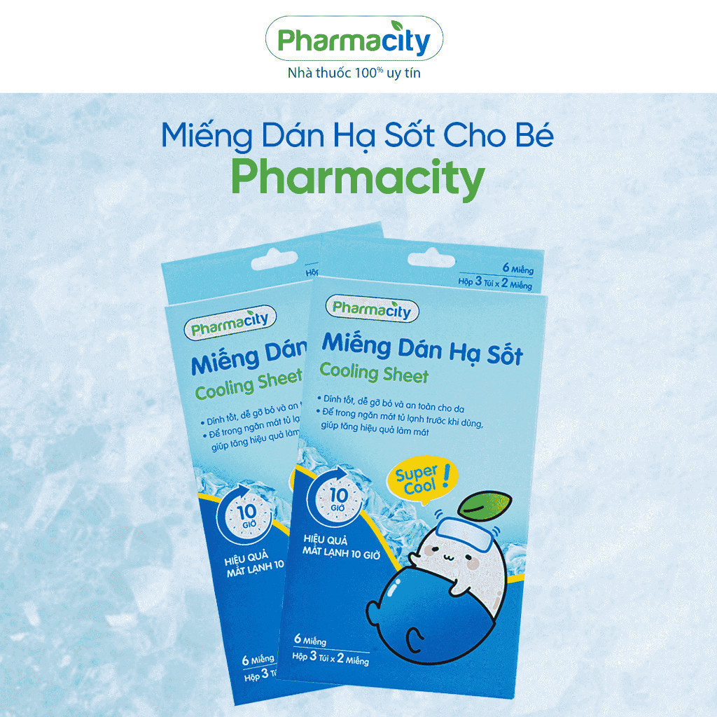 Miếng dán Pharmacity hạ sốt cho bé (Hộp 6 miếng)
