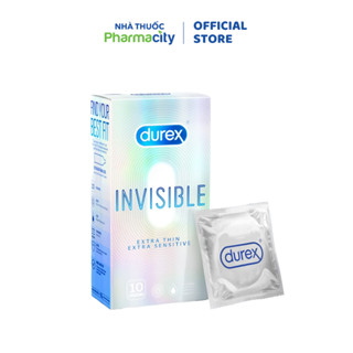 Bao Cao Su Durex Invisible Extra Thin Extra Sensitive Hộp 10 Cái
