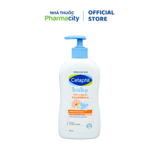 Sữa tắm gội toàn thân Cetaphil Baby 2in1 Organic Calendula dịu nhẹ làm sạch da bé(Chai 400ml)