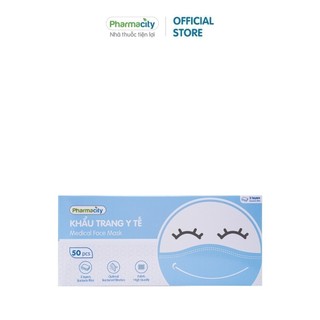  Khẩu trang Pharmacity 3 lớp màu xanh  50 cái hộp  