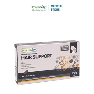  Viên uống Pharmacity Hair Support hỗ trợ tóc chắc khỏe giảm gãy rụng tóc  3 vỉ x 10 viên  