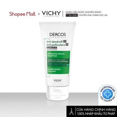 [HB GIFT – Quà tặng không bán] Dầu gội giúp sạch gàu dành cho da đầu dầu & ngứa Vichy Dercos Anti Dandruff 50ml