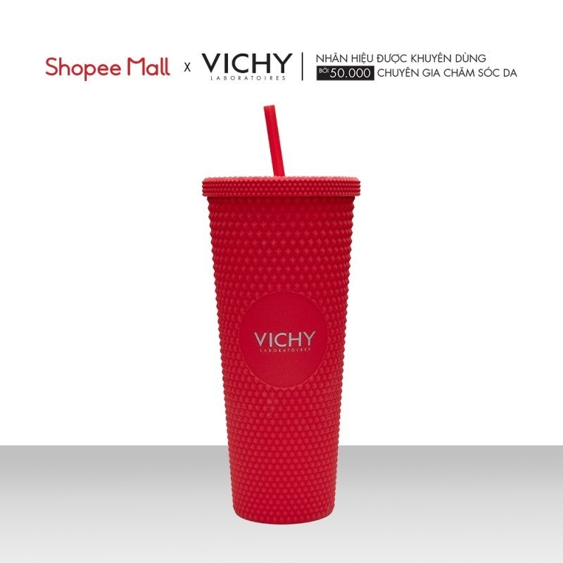 [HB GIFT – Quà tặng không bán] Ly đựng nước Vichy gai đỏ