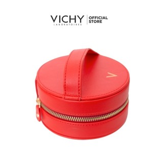 [HB GIFT – Quà tặng không bán] Hộp tròn đỏ Vichy đựng mỹ phẩm cao cấp