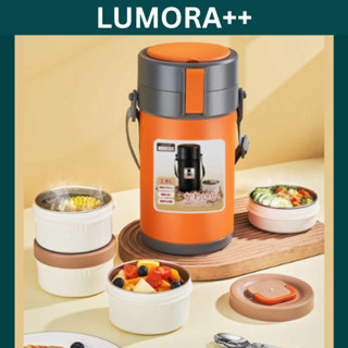 Hộp cơm Bình Ủ Lumora++ 3-4 TẦNG giữ nhiệt 9-12h, quay được lò vi sóng, chống tràn hiệu quả