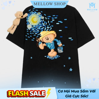 Áo thun Đính Gấu TEEDY phông cotton unisex nam nữ form rộng cổ tròn ulzzang áo đính gấu - ATQ 282 FID ( Tặng Kèm Gấu )