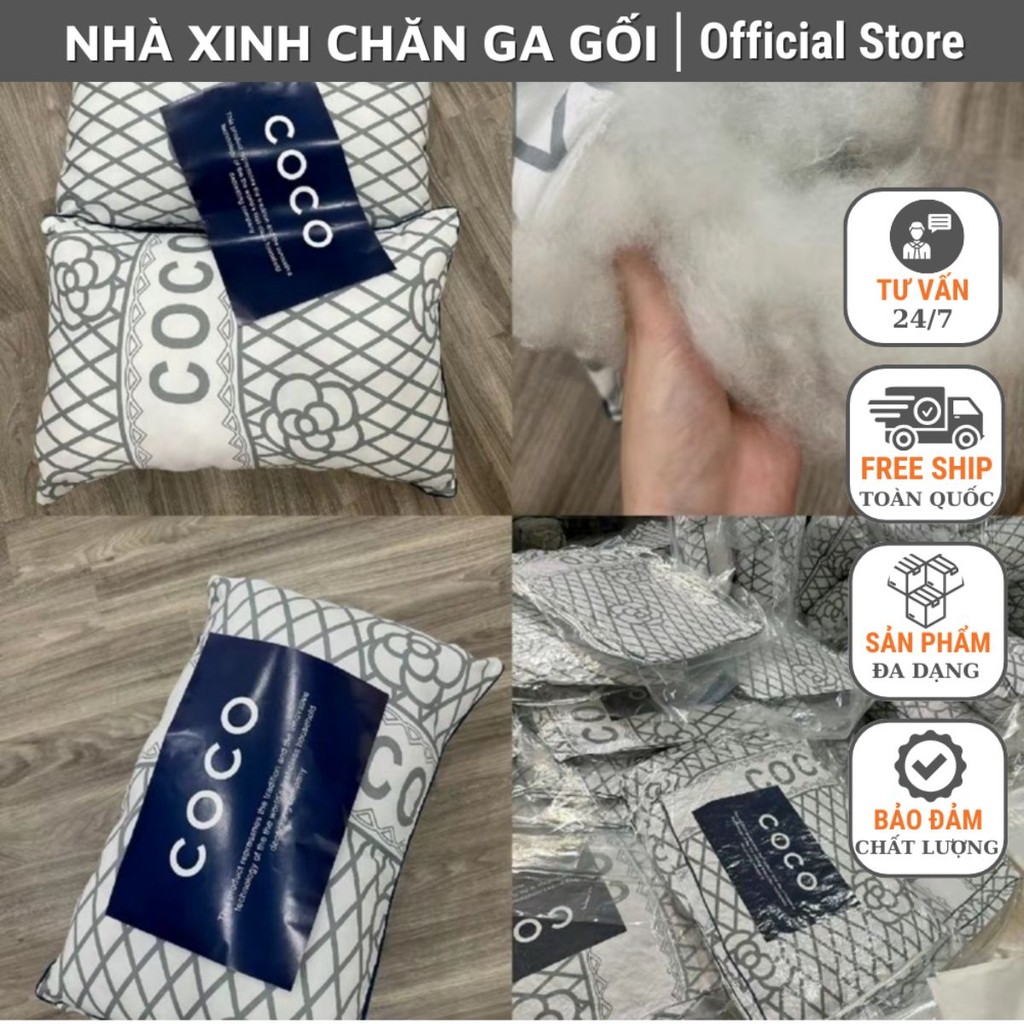 Ruột gối bông gòn coco cao cấp nhập khẩu - ( 1 chiếc ) kích thước khoảng 40x60 cm