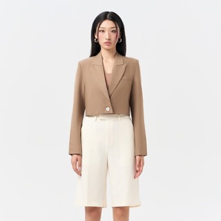 RECHIC Áo khoác Selina cổ V dáng croptop dài tay sang trọng thanh lịch