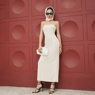 RECHIC Đầm body Jimme lụa ánh sang trọng quyến rũ