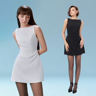  RECHIC Đầm ngắn Nolan dáng sát nách xẻ lưng chữ V phía sau sang trọng 