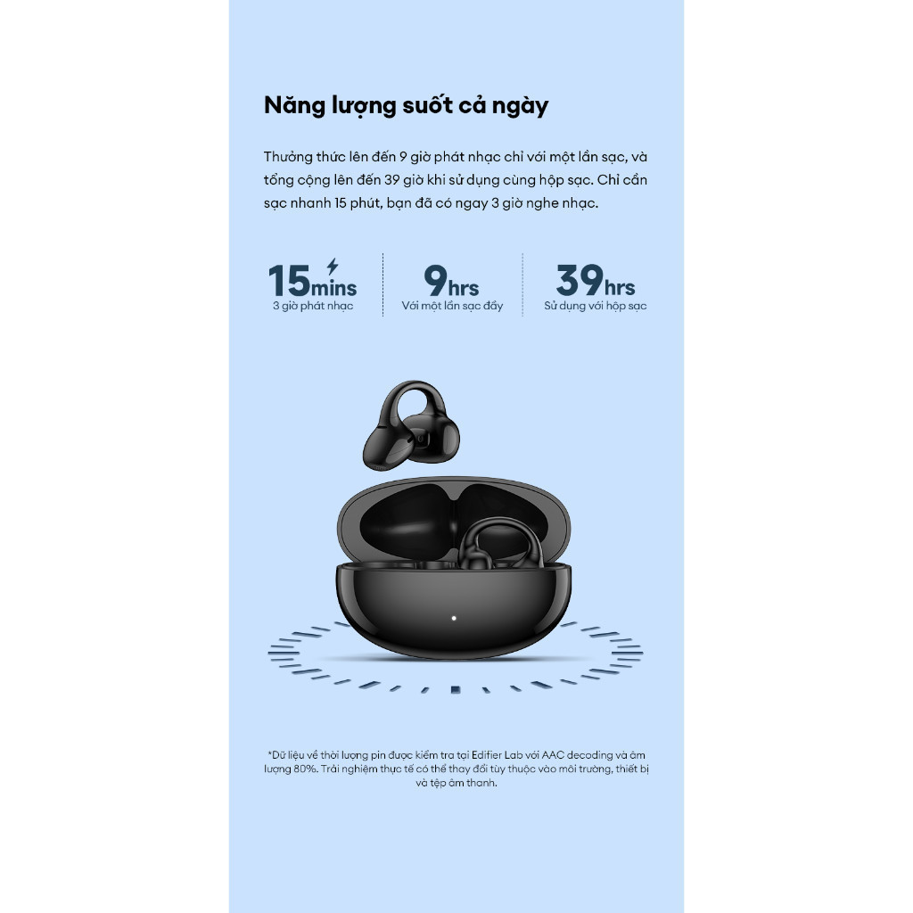 Tai Nghe Bluetooth EDIFIER LolliClip | Thiết Kế Kẹp Vành Tai | Thời Gian Sử Dụng Tới 36H | Bảo Hành 15 Tháng | BigBuy360 - bigbuy360.vn