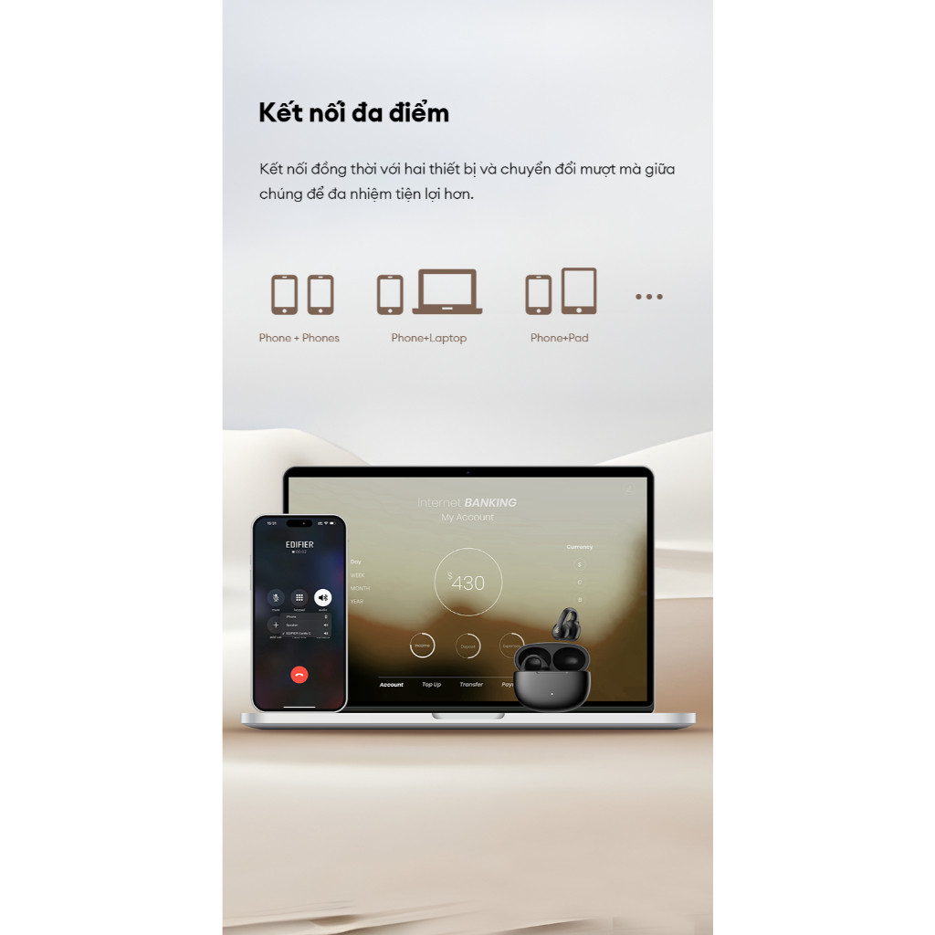 Tai Nghe Bluetooth EDIFIER COMFO C | Thiết Kế Kẹp Vành Tai | Thời Gian Sử Dụng Tới 30H | Bảo Hành 15 Tháng | BigBuy360 - bigbuy360.vn