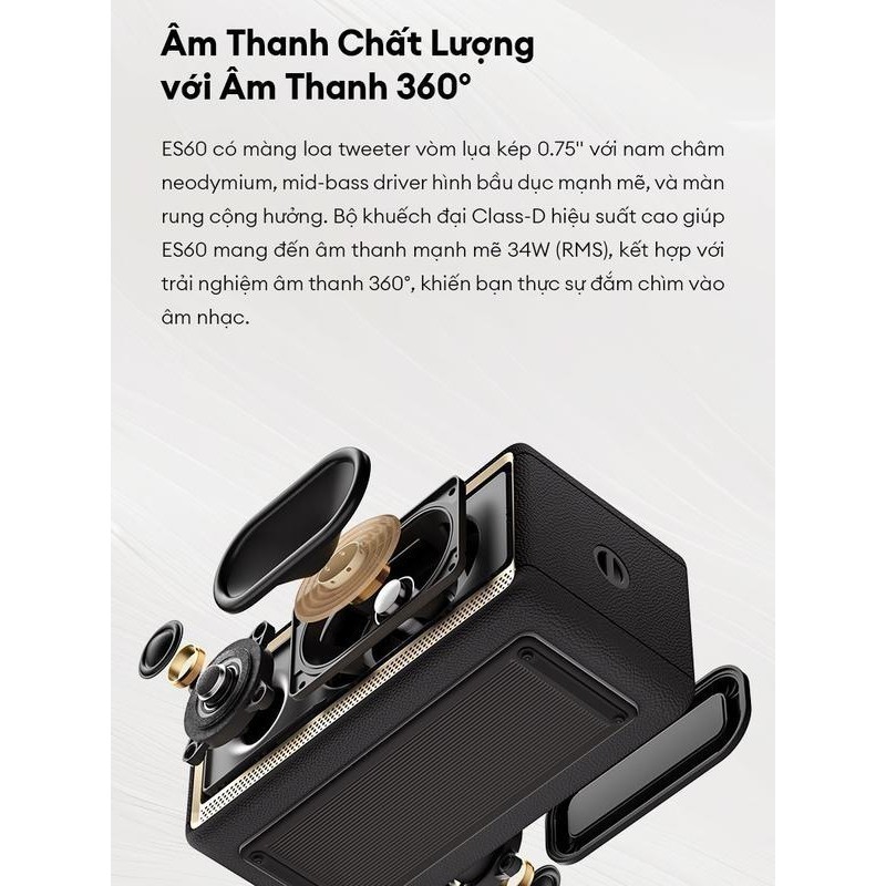 Loa Bluetooth Di Động EDIFIER ES60 | Công Suất 34W | Thời Gian Sử Dụng Đến 9H | Bảo Hành 15 Tháng | BigBuy360 - bigbuy360.vn