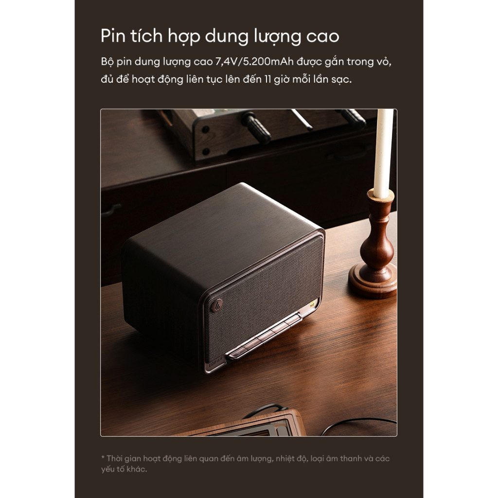Loa Để Bàn Bluetooth EDIFIER D32 | Công suất 60W | Thời Gian Sử Dụng Tới 11H | Thiết Kế Retro | Bảo Hành 15 Tháng | BigBuy360 - bigbuy360.vn