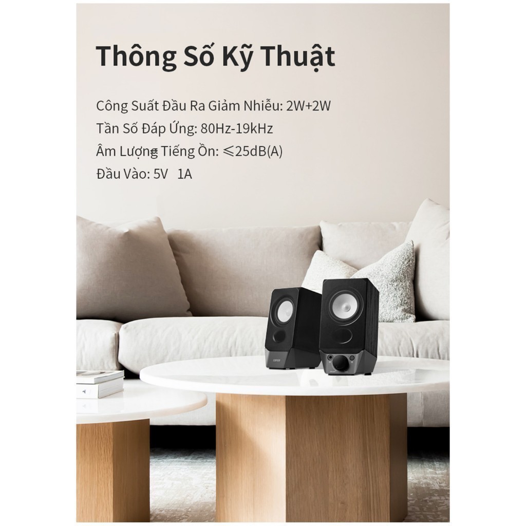 Loa Bluetooth Bookshelf EDIFIER R19BT | Công Suất 4W | Bluetooth 5.3 | Loa Toàn Dải 2.75inch | Bảo Hành 15 Tháng | BigBuy360 - bigbuy360.vn