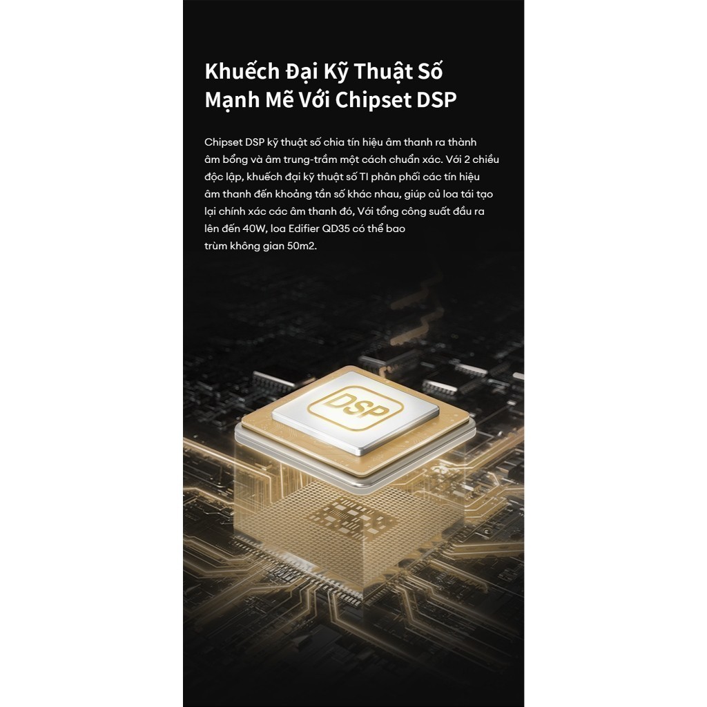 Loa Bluetooth Để Bàn EDIFIER QD35 | Công Suất 40W | Bluetooth 5.3 | Hi-Res Audio | Công Nghệ Sạc GaN | Bảo Hành 15 Tháng | BigBuy360 - bigbuy360.vn